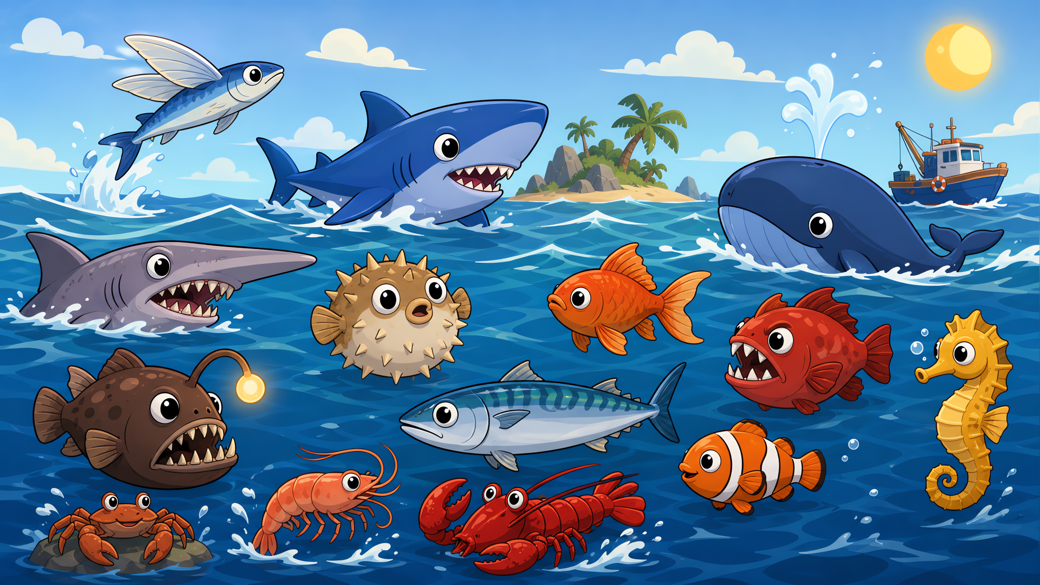 How to Fish creatures index illustration